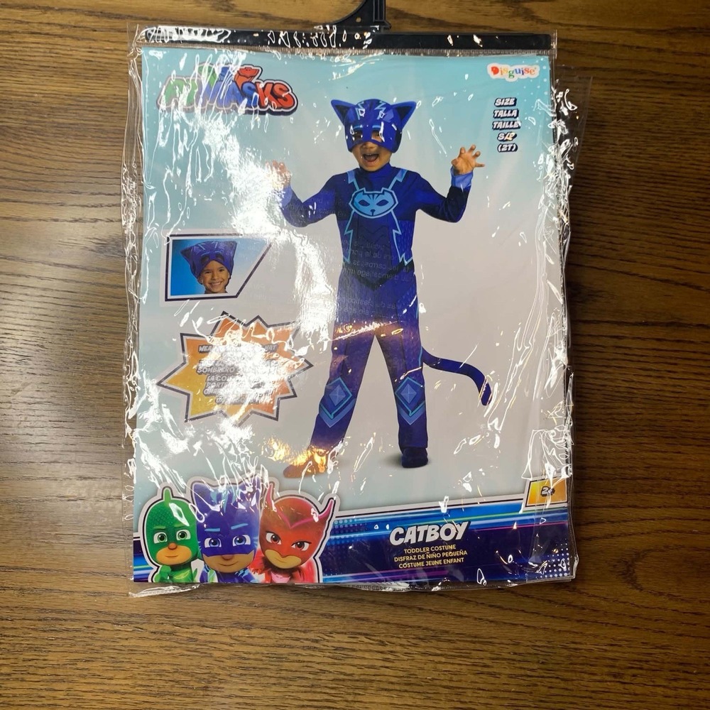 Disney Disguise PJ Masks Catboy Costume Size 2T Blue Jumpsuit Headpiece Tail